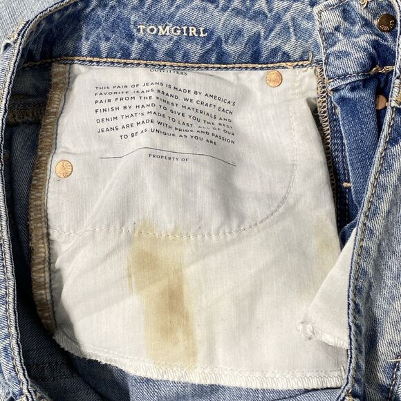 American Eagle Jeans Women's 6 Blue Tomgirl Ripped Distressed Destroyed Trashed - Picture 11 of 12